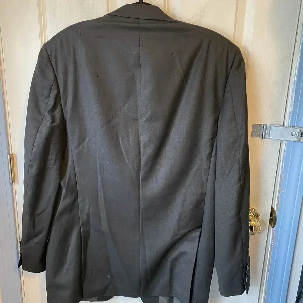 Calvin Klein Lord & Taylor Men's 44L Slim Fit Suit Blazer Jacket Gray 100% Wool